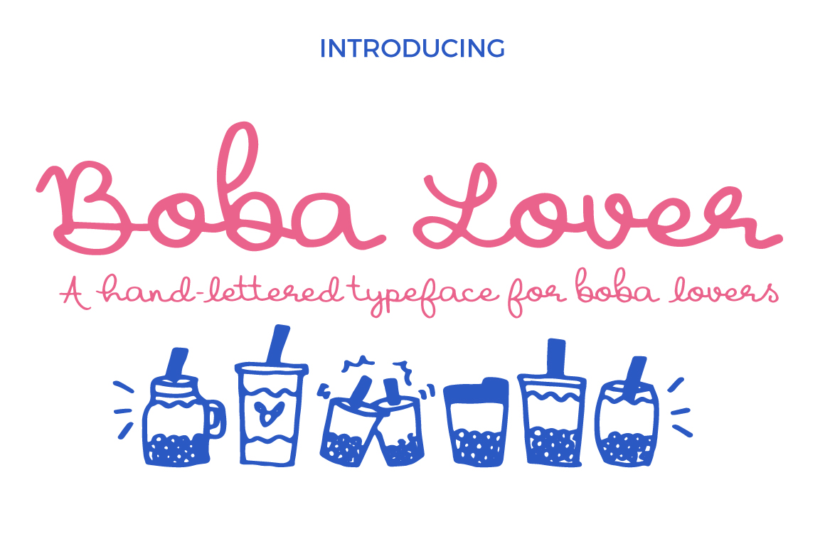 Boba Lover: A Handwritten Typeface for Playful Editorial Design